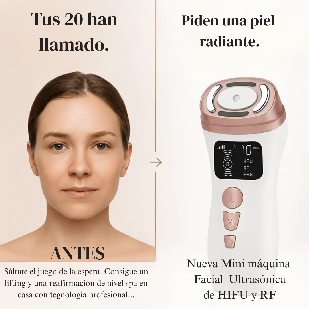 Máquina facial ultrasónica HiFU RF para reafirmar la piel