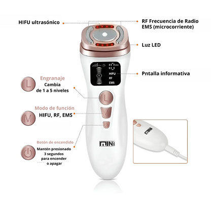 Máquina facial ultrasónica HiFU RF para reafirmar la piel