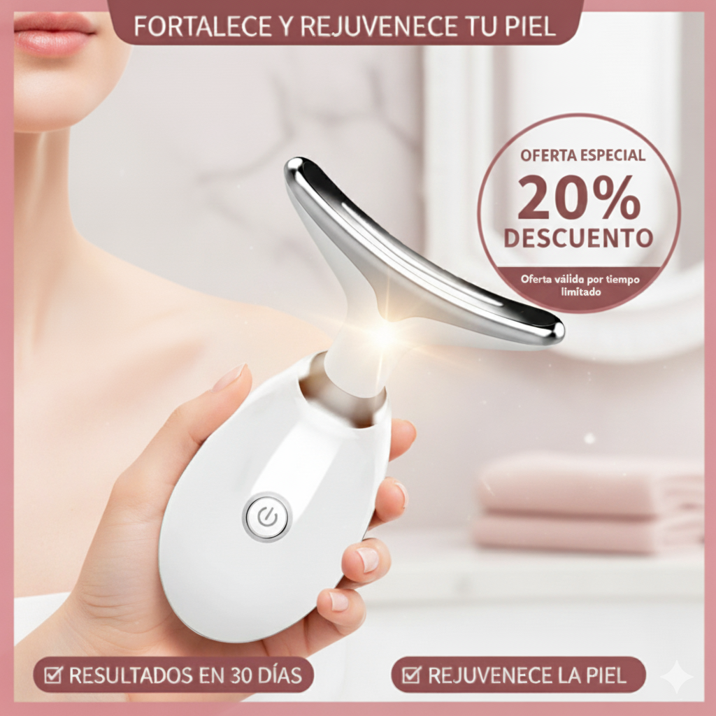 Masajeador de cara y cuello. Dispositivo de rejuvenecimiento y belleza para levantamiento Facial